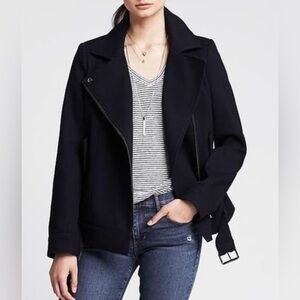 Banana Republic Navy Moto Style Jacket | XXS